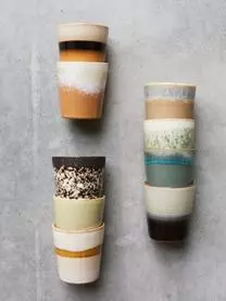 HKliving Handgemachte XS Becher 70's, 6er-Set 5 HKliving Handgemachte XS Becher 70's, 6er-Set – Bild 3