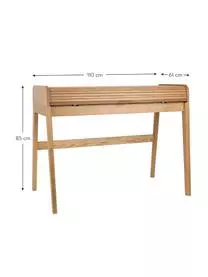 Zuiver Holz-Schreibtisch Barbier Mit Rollbarer Abdeckung Und Geriffelter Front 5 Zuiver Holz-Schreibtisch Barbier Mit Rollbarer Abdeckung Und Geriffelter Front – Bild 3