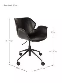 Zuiver Kunstleder-Schreibtischstuhl Nikki, Höhenverstellbar 5 Zuiver Kunstleder-Schreibtischstuhl Nikki, Höhenverstellbar – Bild 3