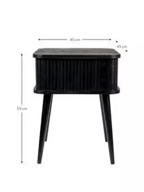 Zuiver Holz-Nachttisch Barbier Mit Schiebetür Und Geriffelter Front 5 Zuiver Holz-Nachttisch Barbier Mit Schiebetür Und Geriffelter Front – Bild 3