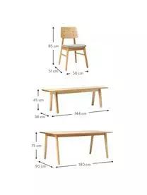 Rowico Esstisch-Set Melfort Mit Sitzbank Und Stühlen Nagano, 4-tlg. 5 Rowico Esstisch-Set Melfort Mit Sitzbank Und Stühlen Nagano, 4-tlg. – Bild 3