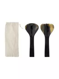 Bloomingville Schwarzes Salatbesteck Aviaja Aus Horn, 2er-Set 5 Bloomingville Schwarzes Salatbesteck Aviaja Aus Horn, 2er-Set – Bild 3