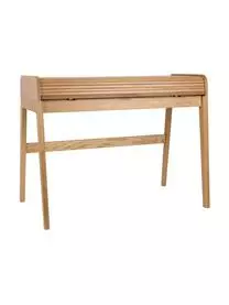 Zuiver Holz-Schreibtisch Barbier Mit Rollbarer Abdeckung Und Geriffelter Front