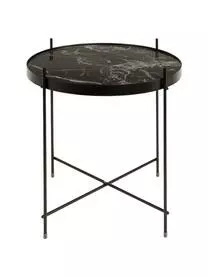 Zuiver Tablett-Beistelltisch Cupid Mit Glasplatte In Marmor-Optik
