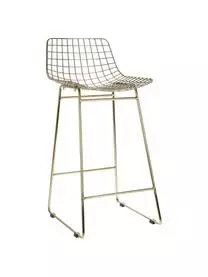 HKliving Metall-Thekenstühle Wire, 2 Stück