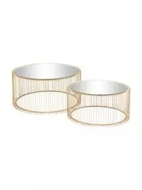 Kare Design Couchtisch-Set Wire Mit Glasplatte, 2-tlg.