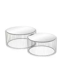 Kare Design Couchtisch-Set Wire Mit Glasplatte, 2-tlg.