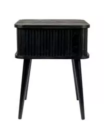 Zuiver Holz-Nachttisch Barbier Mit Schiebetür Und Geriffelter Front 3 Zuiver Holz-Nachttisch Barbier Mit Schiebetür Und Geriffelter Front