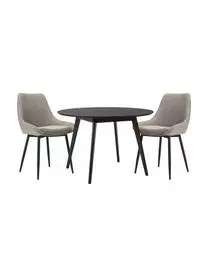 Rowico Runder Esstisch Yumi Mit Polsterstühlen, Ø 115 Cm