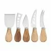 Andrea House Silbernes Käsemesser-Set Frija Mit Akazienholzgriff, 5-teilig -Broste Copenhagen Geschaft 1692260
