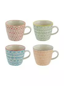 Bloomingville Tassen Carla Mit Kleinem Muster, 4er-Set