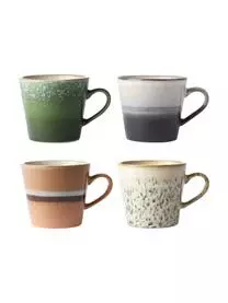 HKliving Handgemachte Tassen 70's, 4er-Set