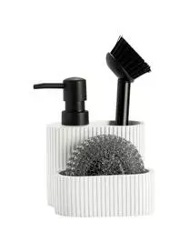 Andrea House Spülmittelspender Poly Mit Schwamm, 3-er Set