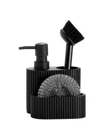 Andrea House Spülmittelspender Poly Mit Schwamm, 3-er Set