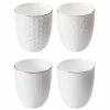 Tokyo Design Studio Handgemachte Porzellan-Becher Nippon Mit Struktur Und Goldrand, 4-er Set