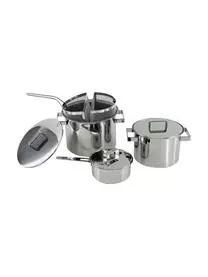 Inoxriv Edelstahl-Kochtöpfe Design Plus, 7er-Set