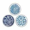 Bloomingville Handgemachte Frühstücksteller Molly Mit Blauem Blumenmuster, 3er-Set -Broste Copenhagen Geschaft 1710647